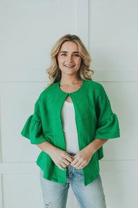 City Streets Ruffle Sleeve Jacket