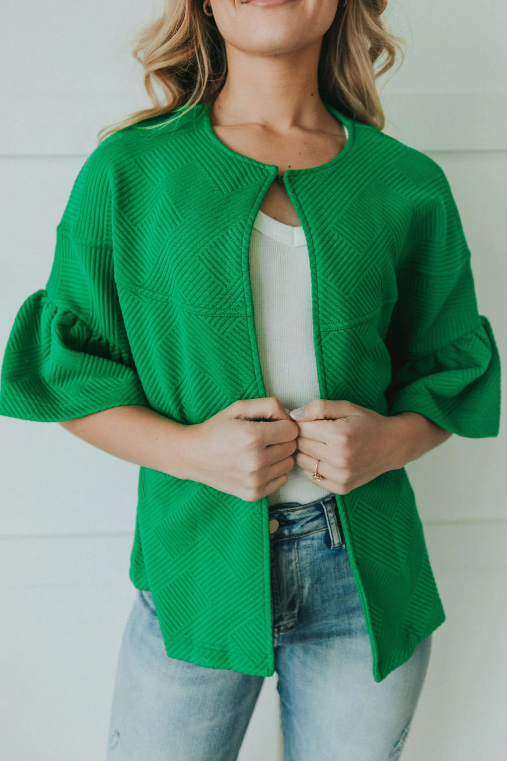 City Streets Ruffle Sleeve Jacket