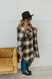 Watch You Go Plaid Coat