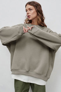 Round Neck Dropped Shoulder Sweatshirt