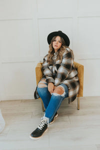 Watch You Go Plaid Coat