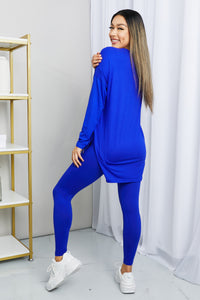 Ready to Relax Brushed Microfiber Loungewear Set in Bright Blue