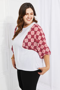 Petal Dew Begin Again Full Size Printed Sleeve Top