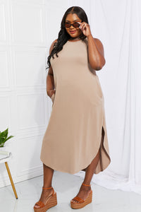 Making Music Brushed Sleeveless Dress in Mocha