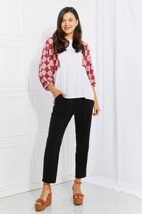 Petal Dew Begin Again Full Size Printed Sleeve Top