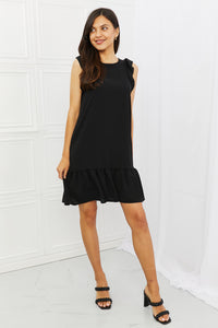 Heimish On The Daily Full Size Ruffle Mini Dress in Black
