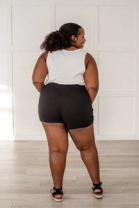 Here To Relax Harem Shorts- Black