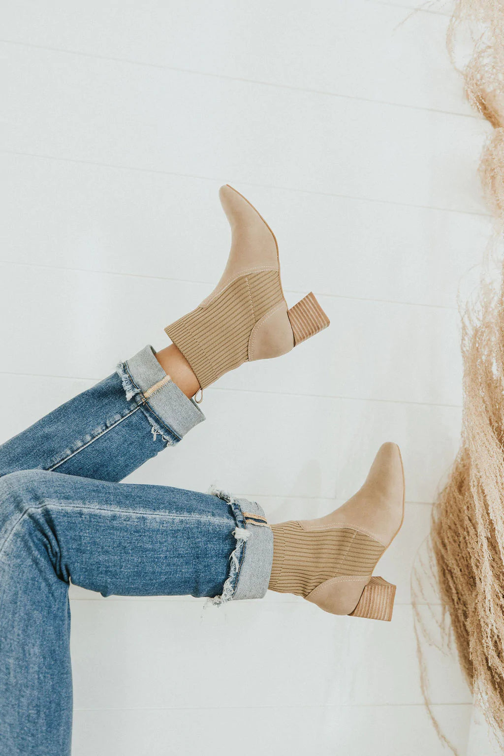 Geraldine Taupe Sock Bootie