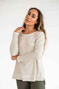 Keep It Casual Ribbed Striped Top