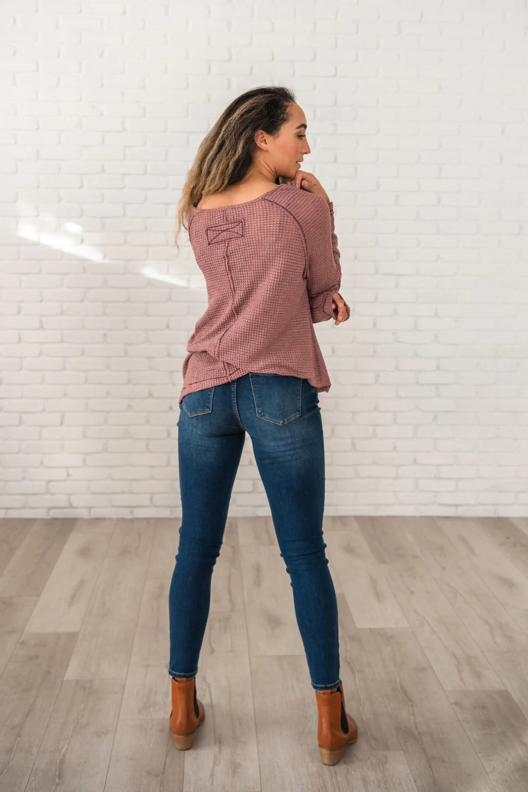 Basic Needs Waffle Knit Top